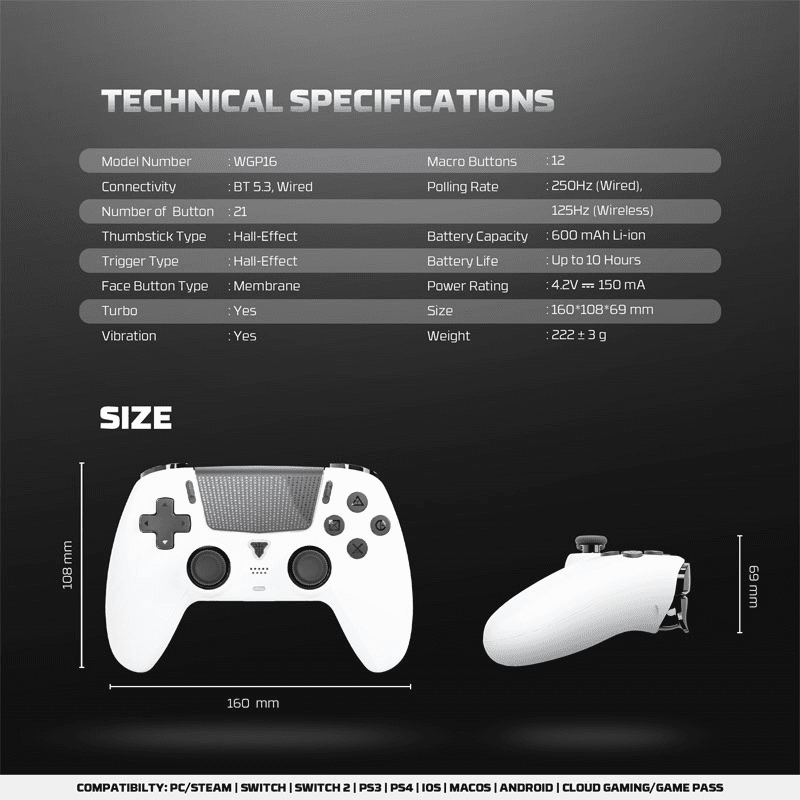 Геймпад Fantech WGP16 Nova II белый - Gejmpad za PS5
