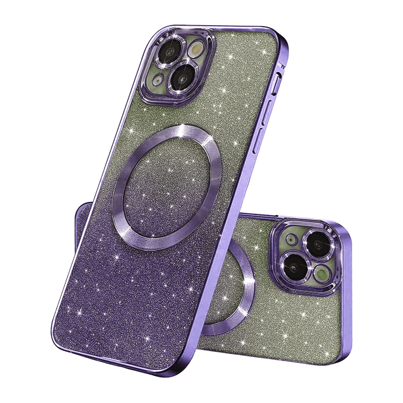 Maska Mag Case Electroplated za iPhone 15 boja black, purple - Maske za telefone