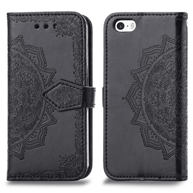 Maska na preklop Arabesque flip za iPhone X/ XS . boja black, green - Maske za telefone
