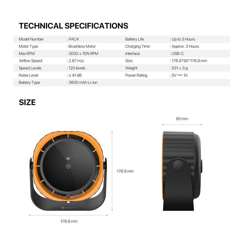 Prenosni ventilator Fantech PAC4 серый - Dodatna oprema
