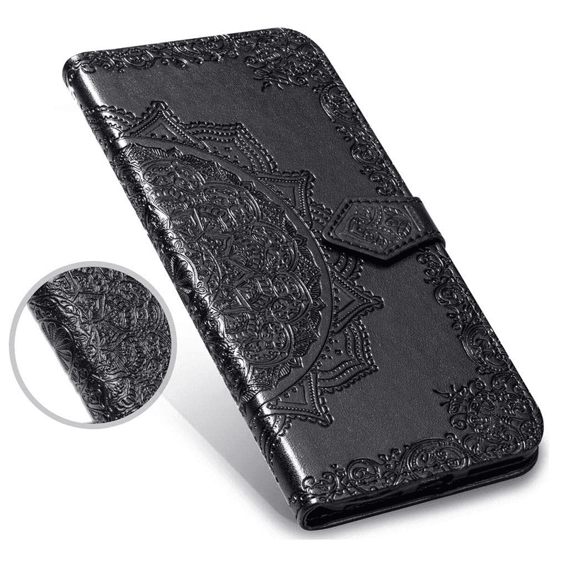 Maska na preklop Arabesque flip za iPhone X/ XS . boja black, green - Maske za telefone