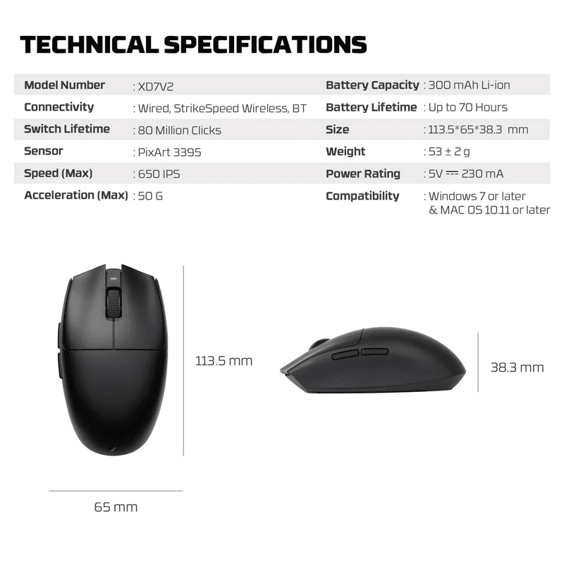 Mis Wireless Gaming Fantech XD7V2 Aria II boja red, white - Periferija