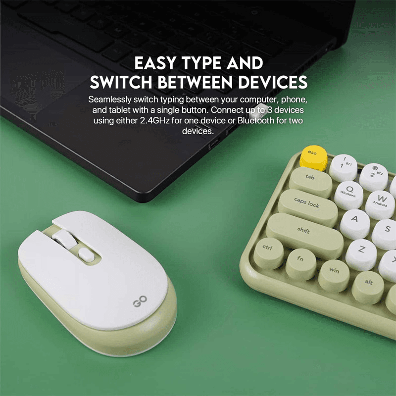 Мышь и клавиатура Combo Wireless Fantech WK-896 GO Mochi 65 зелёный - Periferija
