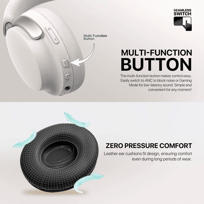 Bluetooth наушники Fantech GO Flow WH07A sive - Gaming slušalice