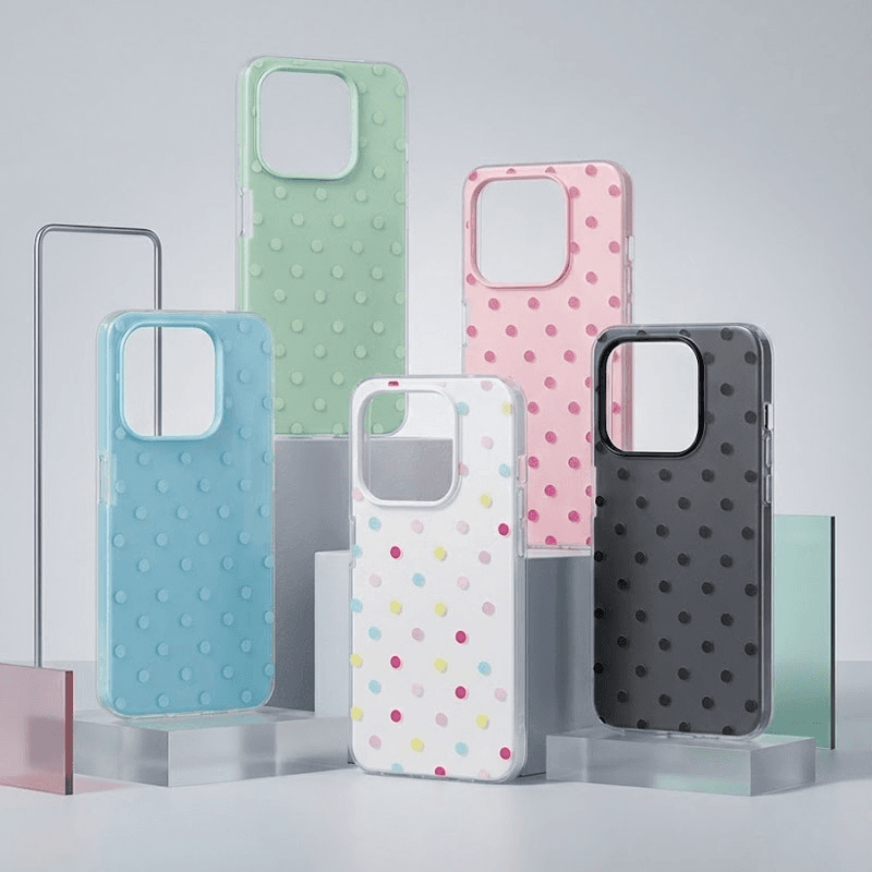 Maska Candy Dots za iPhone 17 boja pink, black, turquoise, blue, white - Maske za telefone