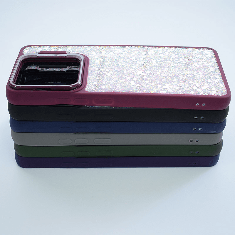 Maska Crystal Dots za iPhone 16 boja black, purple, burgundy - Maske za telefone