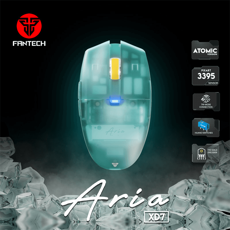 Мышь Wireless Gaming Fantech XD7 Aria синий с ковриком Fantech MP353 Agile синий - Periferija