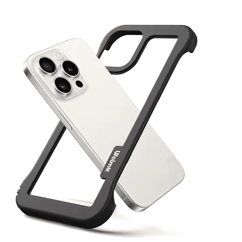 Чехол Wolmtt Candy Bumper для iPhone 17 Pro Max чёрный - Maske za telefone