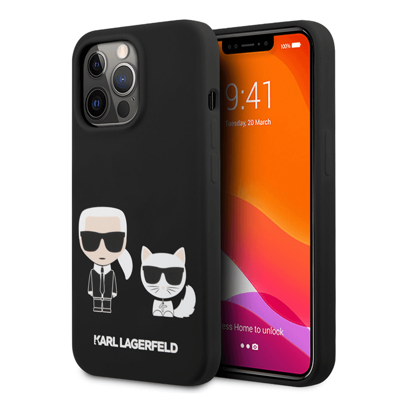 Maska Karl Lagerfeld Silicone Case Karl&Choupette za iPhone 13 Pro . ekran 6.1" boja black, light pink - Maske za telefone