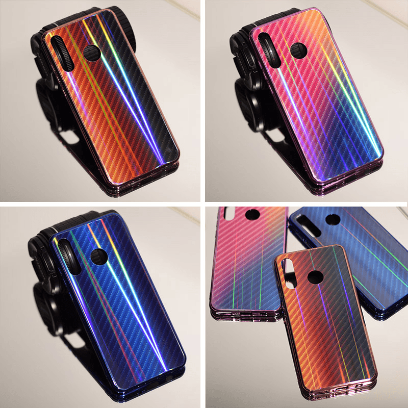 Maska Carbon glass za Huawei Y5 (2019)/ Honor 8S boja red, black, orange - Maske za telefone