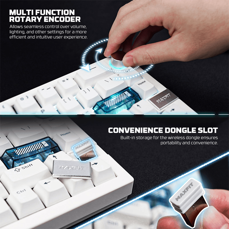 Tastatura Mehanicka Gaming Fantech MK920 RGB Maxfit 6 Wireless ( switch) boja white, brown - Periferija