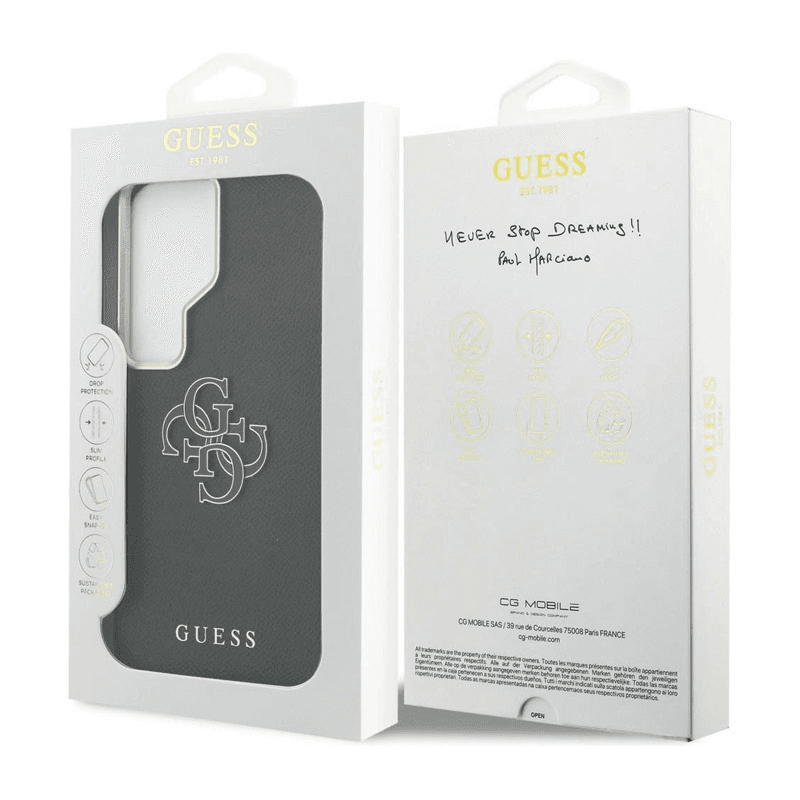 Чехол Guess Grained Big 4G Metal Logo для Samsung S26 Ultra/ S948B чёрный - Maske za telefone