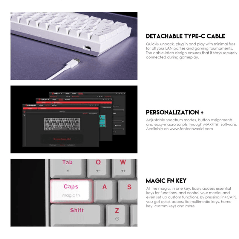 Tastatura mehanicka Gaming Fantech MK857 RGB Maxfit61 FROST Space Edition ( switch) boja red, blue - Periferija