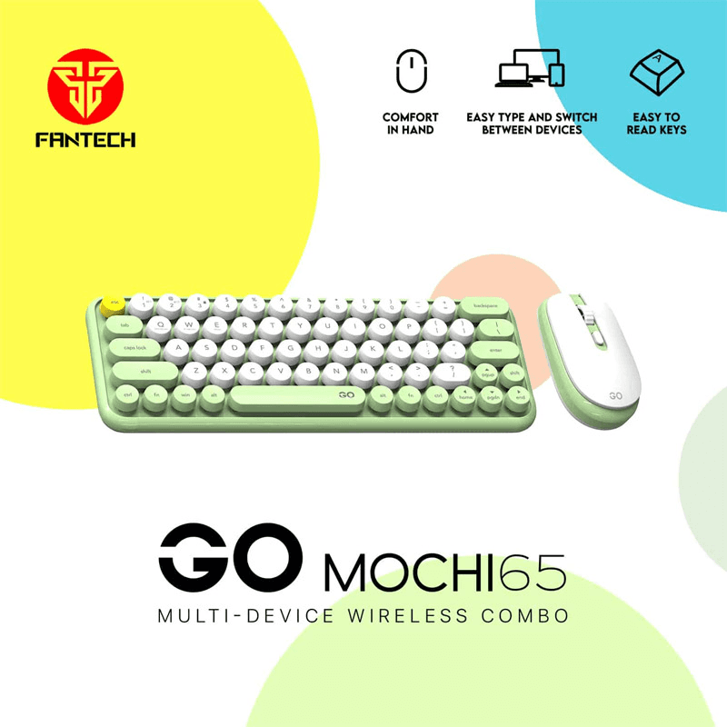 Мышь и клавиатура Combo Wireless Fantech WK-896 GO Mochi 65 зелёный - Periferija