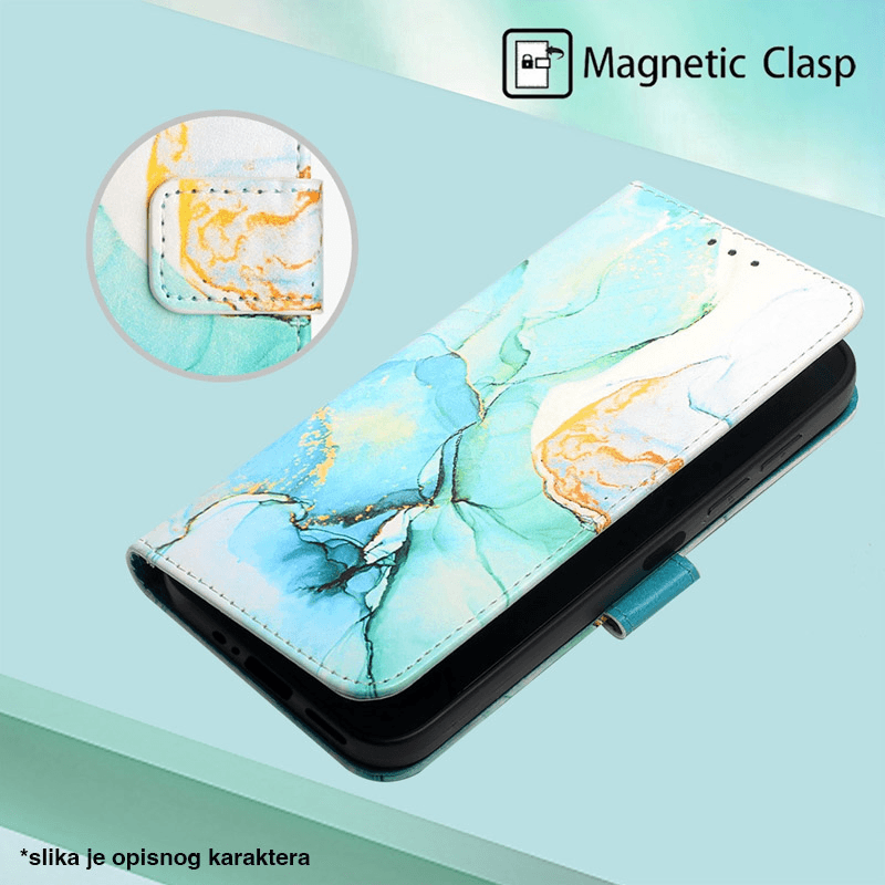 Maska na preklop Marble za Xiaomi Redmi 14C 4G/ 5G boja pink, turquoise - Maske za telefone
