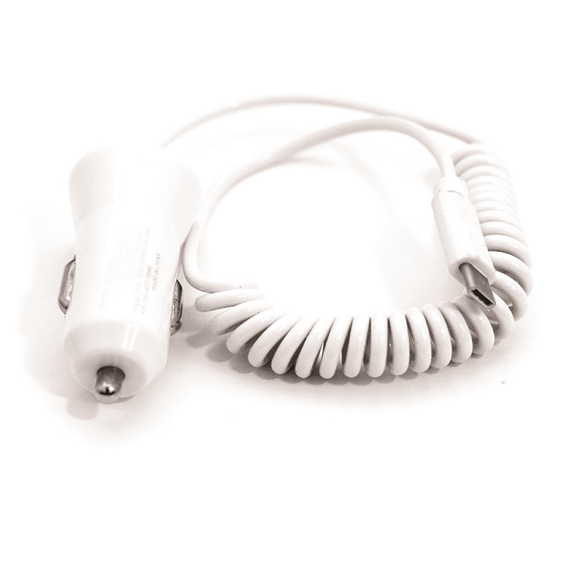 Auto punjac 2u1 (Type-C + USB slot) 1A. boja white, black - Punjači i kablovi