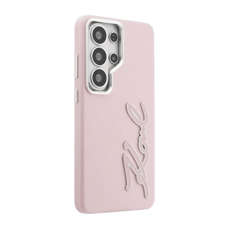 Maska Karl Lagerfeld Grained Signature Metal Resin Logo za Samsung S26 Ultra/ S948B boja black, pink - Maske za telefone