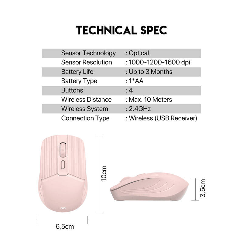 Мышь Wireless Gaming Fantech W605 GO розовый - Periferija