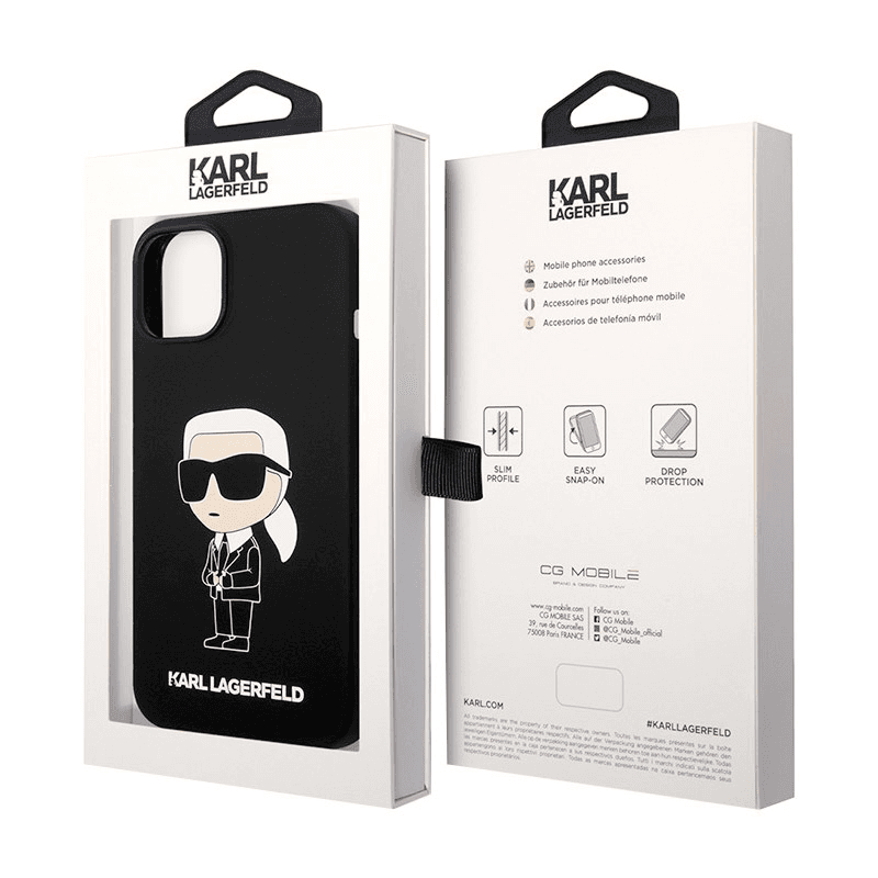 Чехол Karl Lagerfeld Hc Silicone NFT Ikonik для iPhone 15 чёрный - Maske za telefone