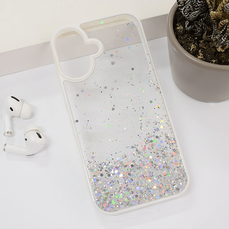 Maska Frame Glitter za iPhone 16 boja white, black, purple, pink, green - Maske za telefone