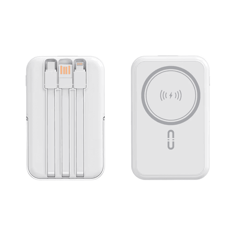 Повербанк MagSafe с drzacem для телефона 5000 mAh белый - Повербанки