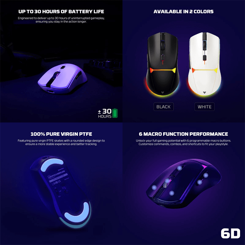 Mouse Wireless Fantech WG7V2 Crypto II black - Periferija