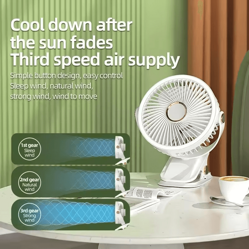 Mini led ventilator sa zakackom kapacitet 2000mAh boja white, blue, rose - Razno