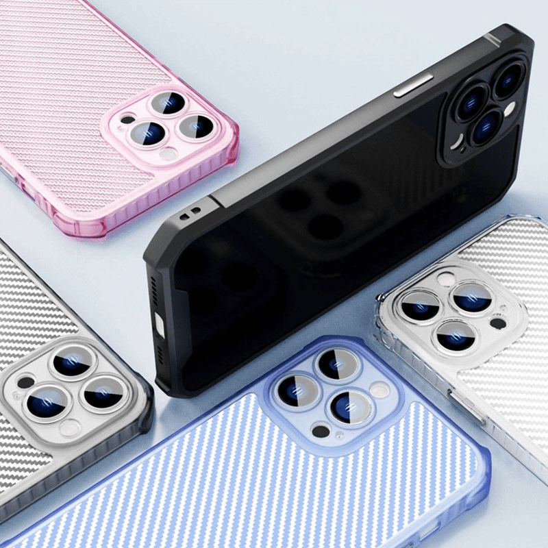 Чехол Carbon shield iPhone 14 Pro серый. - Maske za telefone