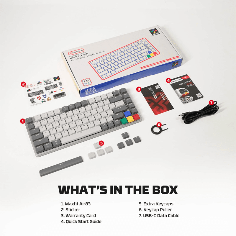 Keyboard mechanical Gaming Fantech MK915 RGB Maxfit AIR83 Wireless gray (red switch) - Periferija