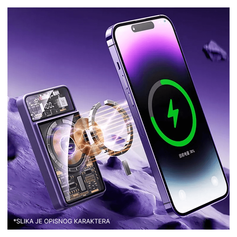 Power Bank REMAX Walking-Phantom RPP-580 Mag Charger +22.5W PD+QC kapacitet 10000mAh snaga 20W boja black, blue - Punjači i kablovi