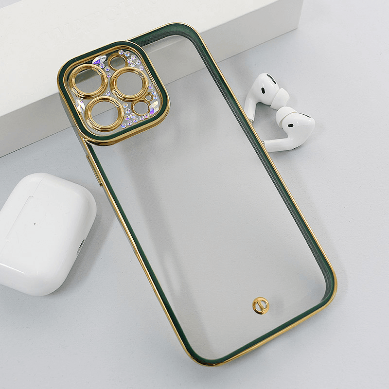 Чехол Luxury Crystal Clear для iPhone 16 Pro Max синий - Maske za telefone