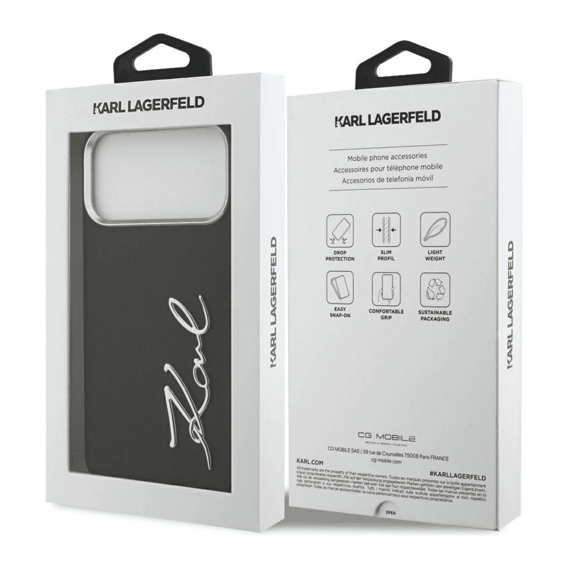 Maska Karl Lagerfeld Karl Script Logo Case za iPhone 17 Pro Max boja black, pink - Maske za telefone