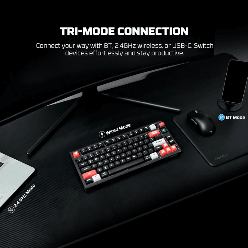 Tastatura Mehanicka Gaming Fantech MK917 RGB Atom PRO79 Wireless ( switch) boja black, blue, red, white - Periferija