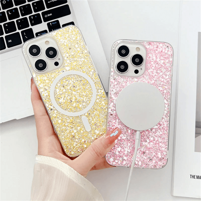 Чехол Shine Shimmer Mag Case для iPhone 14 Pro синий. - Maske za telefone
