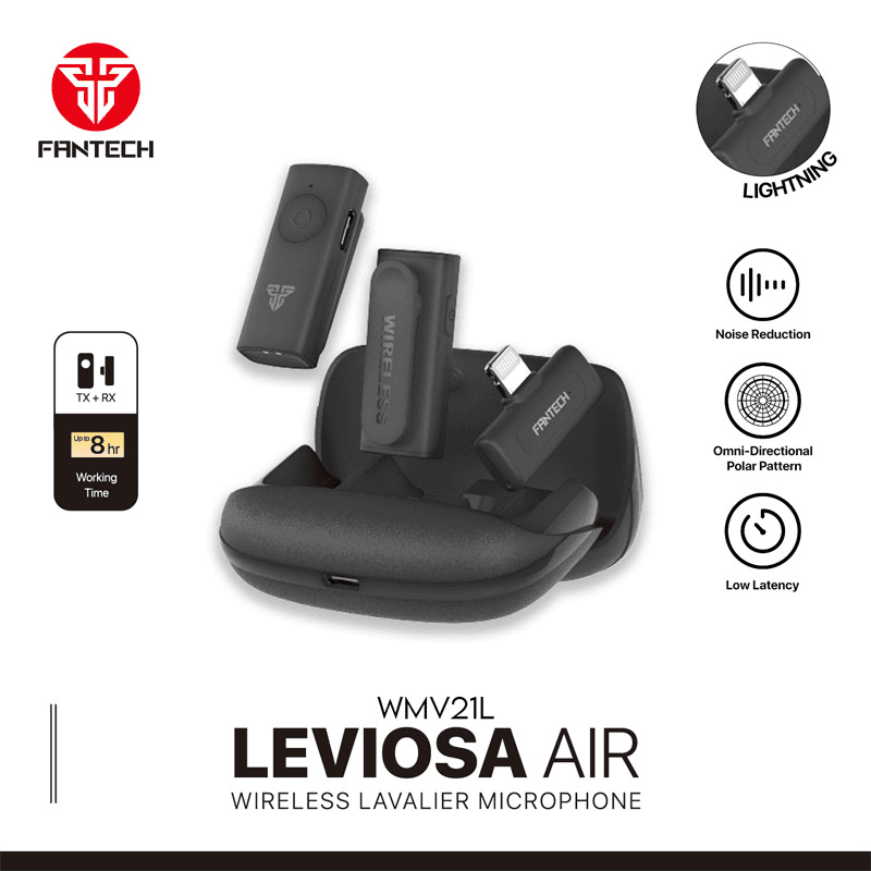 Mikrofon Wireless Fantech Lavalier Leviosa Air WMV21L (Dual Mic) Lightning - Mikrofoni