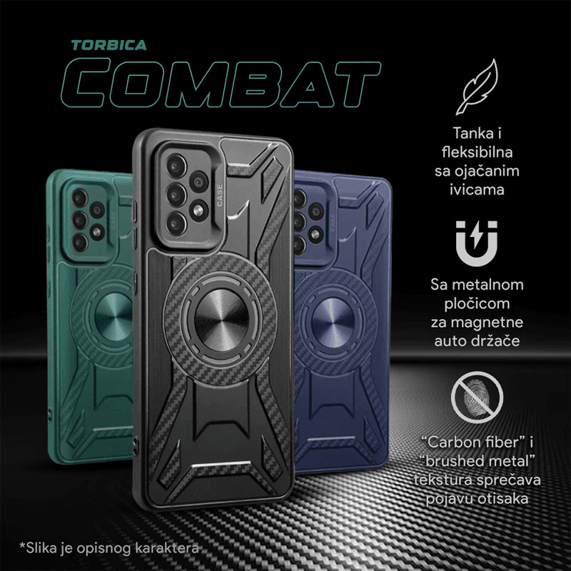 Maska Combat za Xiaomi Redmi Note 13 5G (EU) . boja black, green - Maske za telefone