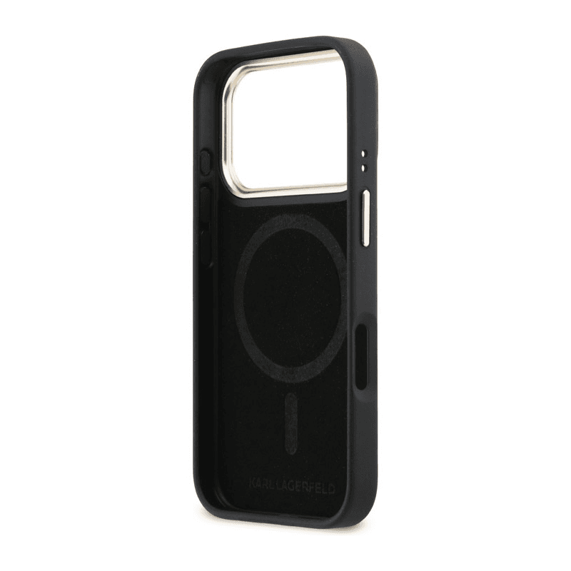 Чехол Karl Lagerfeld Croco KL Script Logo MagSafe для iPhone 17 Pro чёрный - Maske za telefone