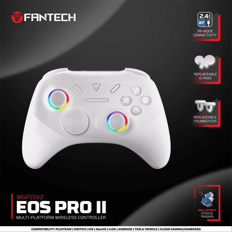 Беспроводной геймпад Fantech WGP15V2 EOS PRO II multiplatform RGB белый - Gejmpad za PS5