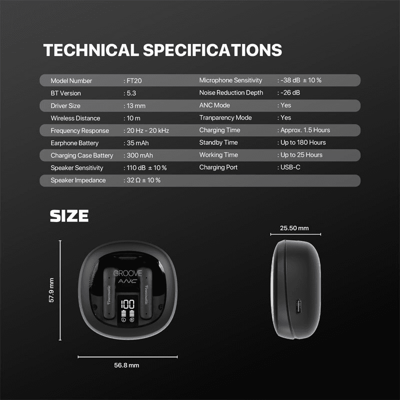 Bluetooth slusalice Fantech FT20 Groove ANC crne - Gaming slušalice