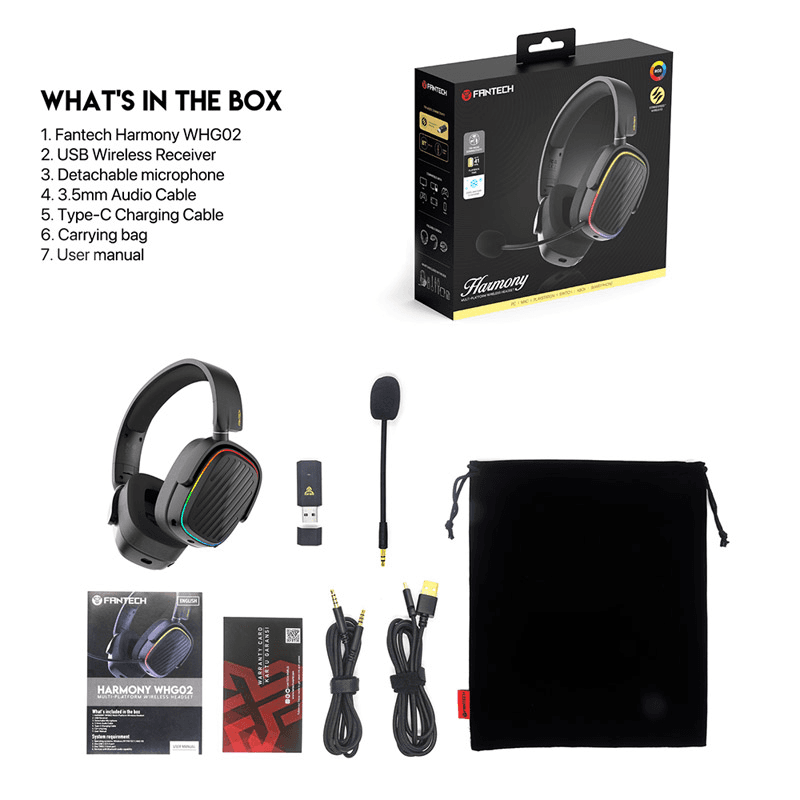 Bluetooth наушники Fantech WHG02 Harmony белые - Gaming slušalice