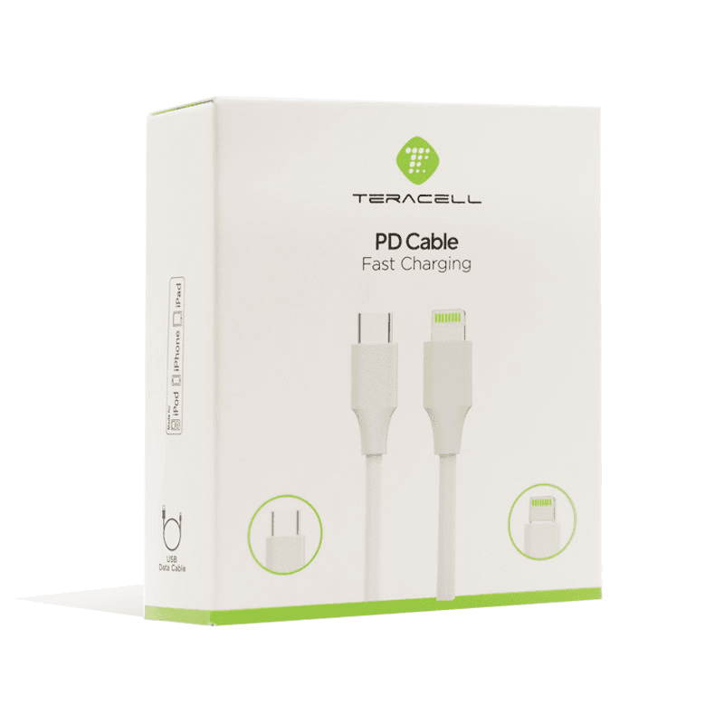 Kabel Teracell Plus PD Type-C na iPhone Lightning duzina 2m, 1m boja white - Punjači i kablovi