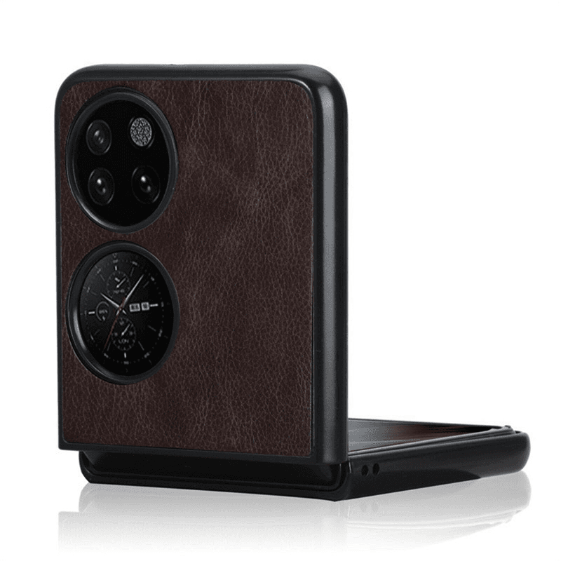 Maska Leather za Huawei P50 pocket boja black, brown - Maske za telefone