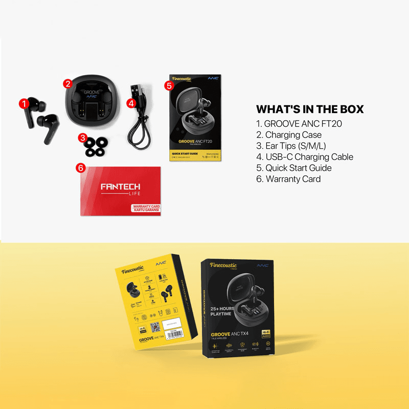 Bluetooth slusalice Fantech FT20 Groove ANC crne - Gaming slušalice