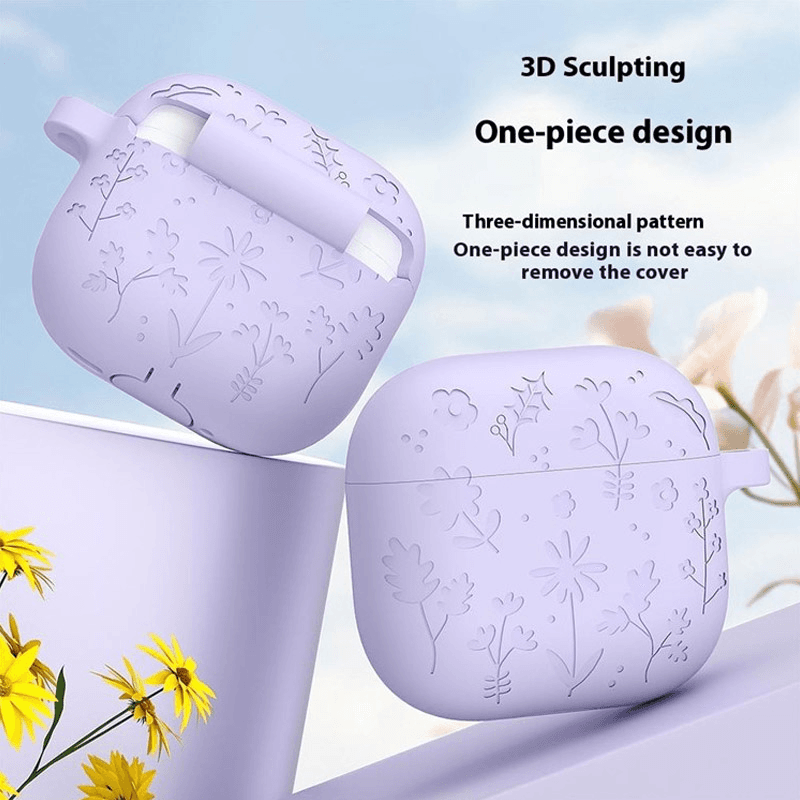 Protective case Flower for Airpods 4 purple - Maske za telefone