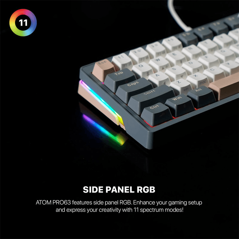 Tastatura Mehanicka Gaming Fantech MK912 RGB ATOM PRO63 Wireless Saturn ( switch) boja red, blue - Periferija