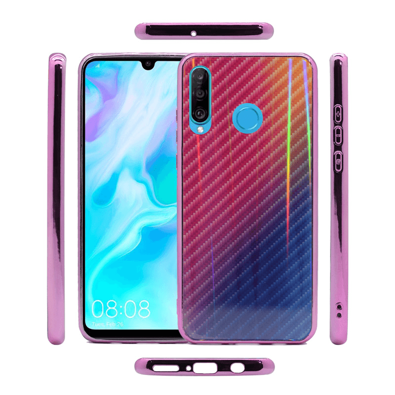 Чехол Carbon glass для Samsung S20 Ultra/ G988F narandzasto чёрный - Maske za telefone