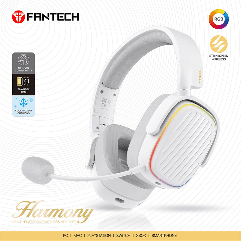 Bluetooth наушники Fantech WHG02 Harmony белые - Gaming slušalice