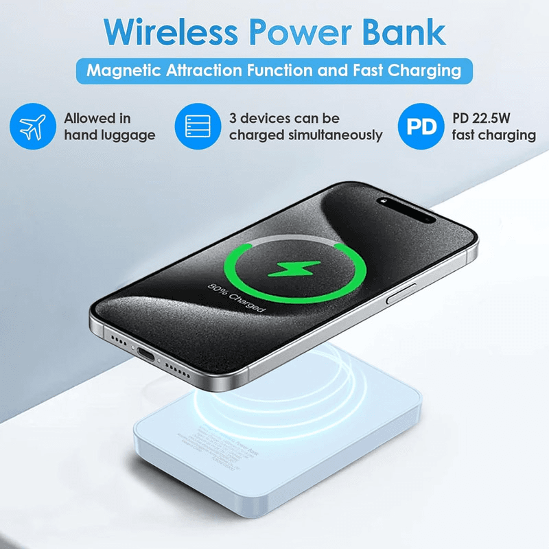 Power bank Mag Charger 22,5W Digital Display 10.000 mAh black white - Razno