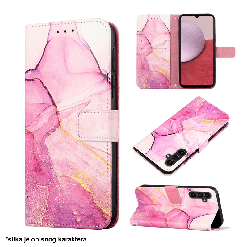 Maska na preklop Marble za Xiaomi Redmi A4 (2024) boja pink, turquoise - Maske za telefone