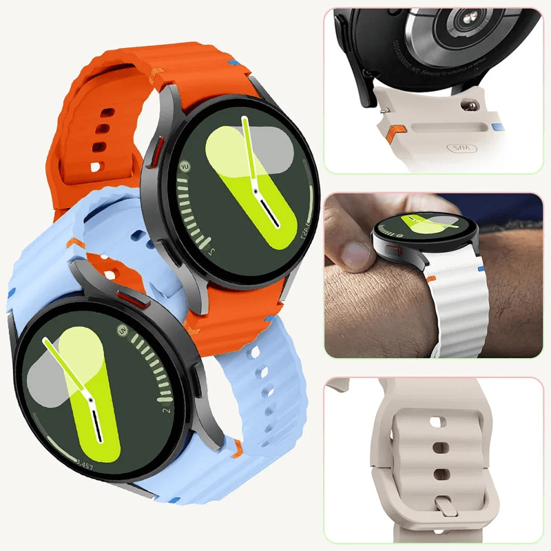 Силиконовый браслет для умных часов Samsung Galaxy watch 7 белый - Satovski dodaci